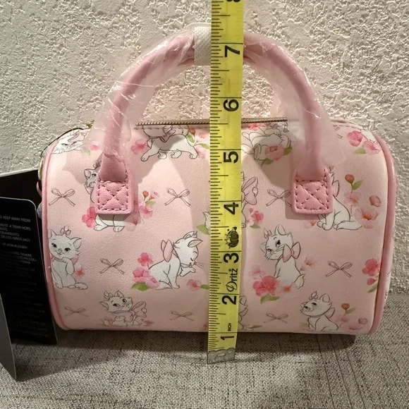 Loungefly Disney Aristocats Pink Marie Mini Barrel Bag with Roses & Ribbons NWT - Picture 4 of 6